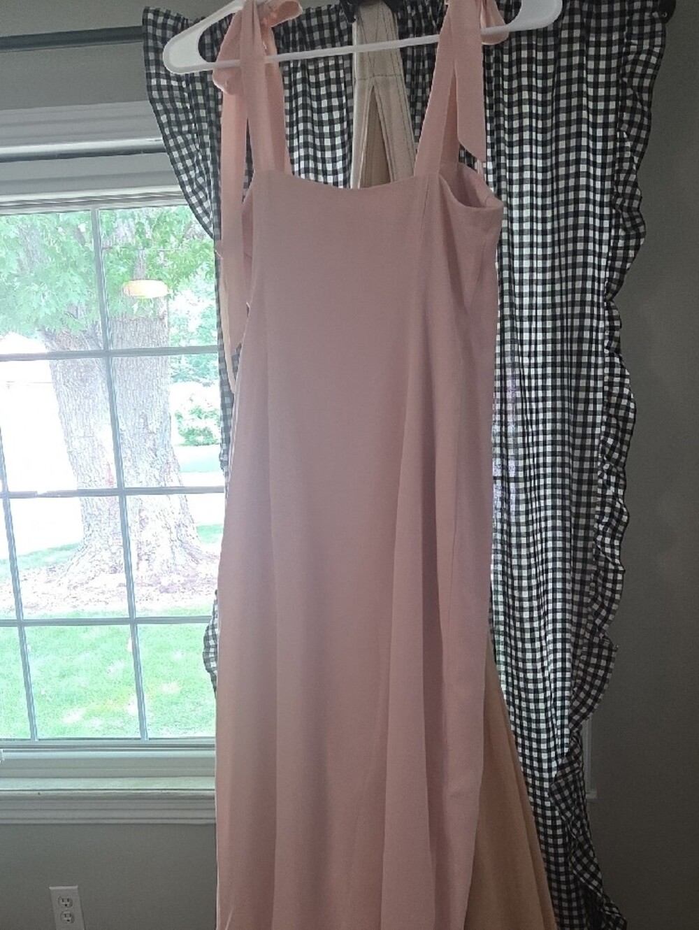 BHLDN /Anthropolgie Blush Pink Maxi Dress with Tie Straps - Picture 6 of 8